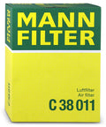 Box of Mann Filter C 38 011 Engine Air Filter Replacement Compatible With Audi Q7 2017-2024 High Dirt Separation Efficiency