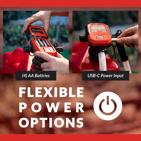 Fast 3.8 GPM Battery Powered Fuel Transfer Pump With Auto Stop Nozzle Dual Power AA Or USB C Portable Gasoline And Diesel Pump