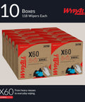GeneralClean X60 Multi-Task Cleaning Cloths Pop-Up Box 118 Sheets per Box, 10 Boxes, 1,180 Total Sheets, White, Heavy-Duty Absorbent Wipes