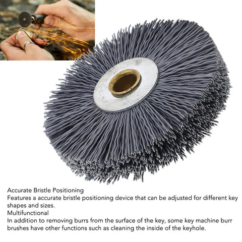 Beefy Deburring Brush For Key Cutting Machines Crimped Wire Wheel Scrub Nylon And Stainless Steel Replacement Carbon Steel