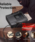 Biometric Gun Safe With 3 Quick Access Modes, 1 Second Fingerprint Scan, Passcode Or Key Backup, USB C Power, Built In Alarm, shown