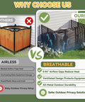 Comparison of Metal Outdoor Privacy Screen 46.4 Inch High By 47.3 Inch Wide 10-Panel Freestanding Fence versus wood enclosure