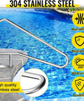Heavy Duty Stainless Steel Pool Handrail 55 X 32 Inch setup with non-slip grip and rust-proof 304 stainless steel near pool.