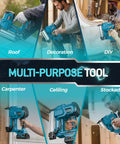 Heavy Duty Cordless Brad Nailer, Bad Boy 2 In 1 Nail Gun For Wood, 18 Gauge Stapler With Dual 2 Amp Hour Batteries in various DIY applications.