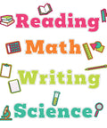 Colorful Core Subjects Bulletin Board Set For Reading Math Writing And Science, 37 Piece Classroom Decor Kit With Cutouts