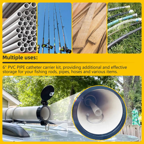 6 Inch PVC Conduit Carrier Kit With Locking Mechanism installed on vehicle roof