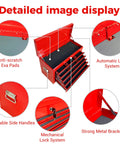 Detailed display of the 24 Inch Portable Metal Tool Box With Nine Ball Bearing Drawers And Slick Eva Linings for organized gear.