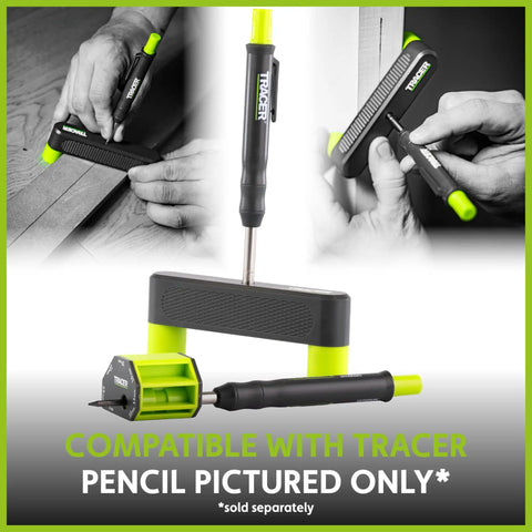 Precision Scribe Block And Center Finder Marking Guide Set For Woodworking Layouts And Joinery Work showing tool use for marking straight lines.