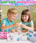 Kids using Crystal Growing Science Kit For Kids 16 Piece Party Favors Totally Great For Classrooms Goodie Bags And Holiday Gifts.
