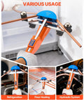 Copper And Aluminum Tubing Bender Kit One Quarter Inch To Seven Eighths Inch With Ratcheting Workhorse Pipe Bender Forward And Reverse Action Seven Color Dies For HVAC Air Conditioning Refrigeration in use