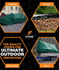 Heavy Duty Poly Tarp 20 Ft By 30 Ft 10 Mil Thick Waterproof UV Blocking Outdoor Cover With Laminated Coating Reversible Green And Black