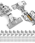 Top Shelf Full Overlay Kitchen Cabinet Door Hinges 10 Pack 105 Degree Frameless Concealed Soft Close Adjustable Mounting Hardware For Older Homes, includes stainless steel hinges and screws.