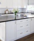 Modern kitchen with Brushed Nickel Cabinet Handles 10 Pack 3 Inch Center To Center Drawer Pulls for cabinets and drawers