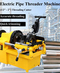 Heavy Duty Electric Pipe Threader 220V Threading Cutter For 1/2 To 2 Inch Steel Pipes with automatic oiling system.
