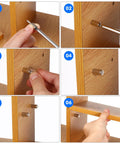 Steps to install Heavy Duty Iron Shelf Support Pegs 120 Piece Set for cabinets using self tapping pins on wood shelving