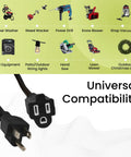 Beefy 15 Foot Outdoor Extension Cord 16/3 SJTW Black Weatherproof Contractor Grade Power Lead Compatibility for Tools and Gear