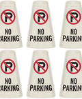 No Parking Reflective Cone Sleeve 6-Pack Turns Any Cone Into A Portable Sign With 360 Degree Visibility And 3-Side Print Non-Adhesive Vinyl Signs