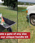 Gate Handle Kit For Electric And Non-Electric Fences With Handles, Hooks, Stakes, Guylines, And Pegs - No-Fuss Install Gate Access