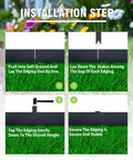 Installation steps for Heavy Duty Galvanized Steel Landscape Edging Kit With Six Stakes For Lawn And Garden Borders, 20 Ft Total Length