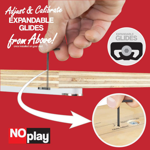 Adjusting NoPlay Aluminum Miter Bar With Expandable Glides, 17 Inch, Standard Three Quarters By Three Eighths Inch Miter Slot