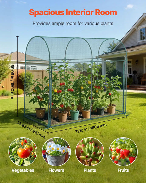Windproof Crop Cage Tent With Zippered Door For Garden Beds No Fuss Setup Outdoor Plant Protection Netting Tall 5.9 X 2.98 X 4.9 Feet Frame Cover For Vegetables Fruits And Flowers On Patio Or Lawn