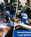 Two welders using Pro Grade TIG Welding Rods 20 Pcs ER308L Stainless Steel Filler Wire 1/16 x 16 In for precise welding in a shop.