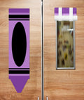 2 Pack Crayon Blackout Curtains For Classrooms And Doors Thick Light Blocking Panels installed on wooden doors
