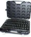 Half Inch Drive 48-Piece Impact Socket Metric Master Set With Standard And Deep Sockets in open black case, aerospace-grade steel