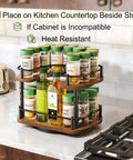 Two Tier In Cabinet Spice Rack Organizer With Rotating Lazy Susan No Brainer Space Saver For 11 Inch Wide Cabinets on counter