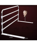 Foldaway Bed Safety Rail With Quiet Easy Grab Guard for seniors and adults being installed, showing dimensions of 90cm wide access.