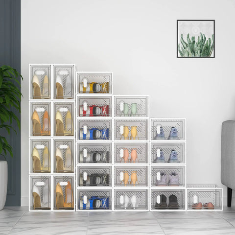 Stackable Clear Shoe Storage Boxes Game Changer For Modern Closet Organization Keep Your Kicks Looking Fresh While Taming Messy Floors With This Durable Plastic Organizer That Straight Up Saves Your Space