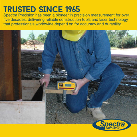 HL700 Digital Readout Receiver for Surveying and Layout, Built Tough For The Job, Huge Five Inch Reception Height, Front And Rear LCD Displays, Waterproof And Weatherproof, Precise Elevation Readout Within Two Inches, Rugged Design For Basic And Advanced, used on jobsite