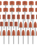Set of 42 rotary-tool sanding bits with 1/8 in shank; orange aluminum-oxide grinding stones.