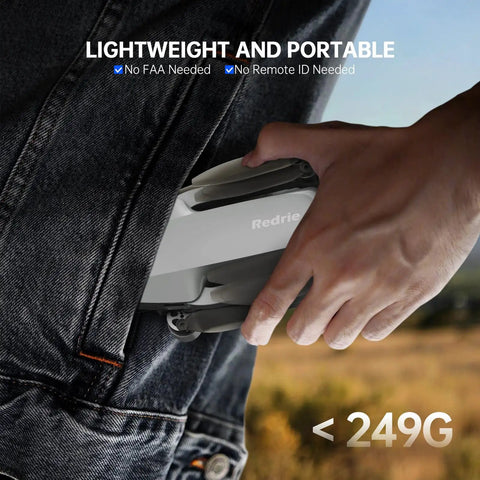 Beginner Friendly Foldable Drone With 4K Camera And Brushless Motors Auto Follow Tap Fly Circle Fly One Key Start Ultra Light Under 249g being placed in a pocket