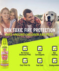 Family and dog enjoying outdoors with 10oz Fire Safety Spray Handheld Fire Suppressor Non Toxic PFAS Free Easy To Use in foreground