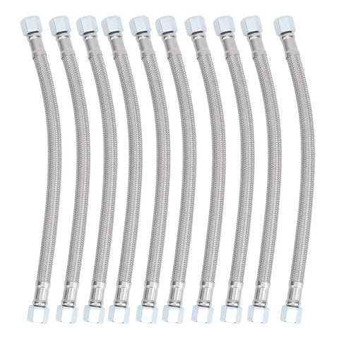 Heavy Duty Flexible Air Compressor Hose 40 Cm Cast Steel Connectors High Pressure Pneumatic Line set of 10 units with durable fittings.