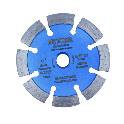 4 Inch Diamond Crack Chaser Grinding Wheel With 0.375 Inch Thick Segments For Concrete Crack Repair And Mortar Joint Raking 5 By 11 Arbor Tuckpointing Tool