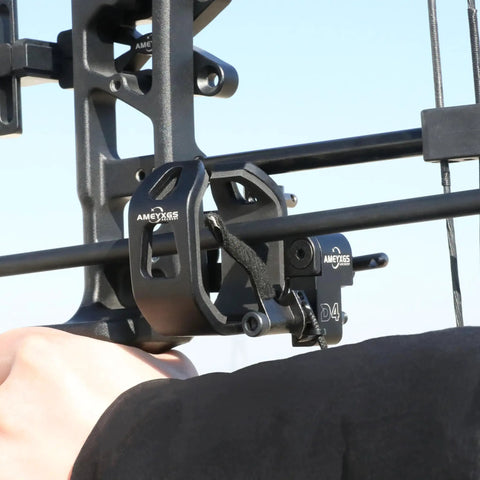 Close-up of Drop Away Arrow Rest for Compound Bow Micro Adjustable Right Hand Archery Accessory in camo aluminum build.