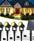 4 In 1 Solar Spotlight Outdoor Waterproof Landscape Lights for garden, yard, driveway and pool area with auto on/off 5W solar panel