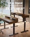 Heavy Duty Electric Standing Desk 48 By 24 Inch With Four Built In Drawers For Smart Storage, adjustable height range 28.3-46.5 inches.