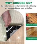 16 Pack Non Slip Carpet Tape and Rug Pads for Area Rugs on Hardwood Floors, no residue comparison with other products