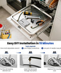 Dishwasher Heating Element Replacement For Easy Install And Durable Performance Compatible With Kenmore Maytag Amana Dishwashers 8194250 8563007 8572861 W10134009 W10441445 W10518394VP installation guide on open dishwasher door with tools.