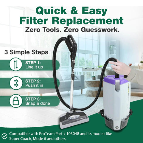 Static Dissipating Backpack Vacuum Hose With One And A Half Inch Cuffs Replacement For ProTeam Super Coach Vac Mode 6