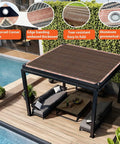 90 Percent Shade Cloth With Grommets For Pergola Cover over poolside patio, reinforced corners and edge banding visible.