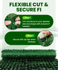 Artificial Ivy Privacy Fence Screen 120 By 40 Inches Ultra Dense 1200 Leaf Faux Ivy Panels showing cutting and securing steps