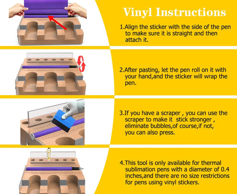 Dope Sublimation Pen Clamp for 0.4 Inch Pens Silicone Grip Holder and vinyl stickers application instructions