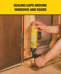 Pro FG2 Foam Gun For Insulation With Precision Bead Flow, sealing window and door gaps, 8 inch applicator in use