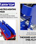 Close-up view of multiple mounting holes on 1 Ton I Beam Trolley For Electric Hoist Adjustable Manual Trolley Fits 2.5 To 5 Inch Beam Flange Push Trolley Compatible With PA600 PA800 And PA1000 Hoists Dual Wheel Design For Smooth Load Handling.