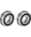 Flanged Ball Bearing F6202 2RS 15x35x11mm Double Sealed Chrome Steel Bearings Pack Of 2 shown side by side