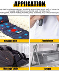 Reciprocating cycle linear actuator application collage: massage bed, fascial gun, massage chair, cradle.